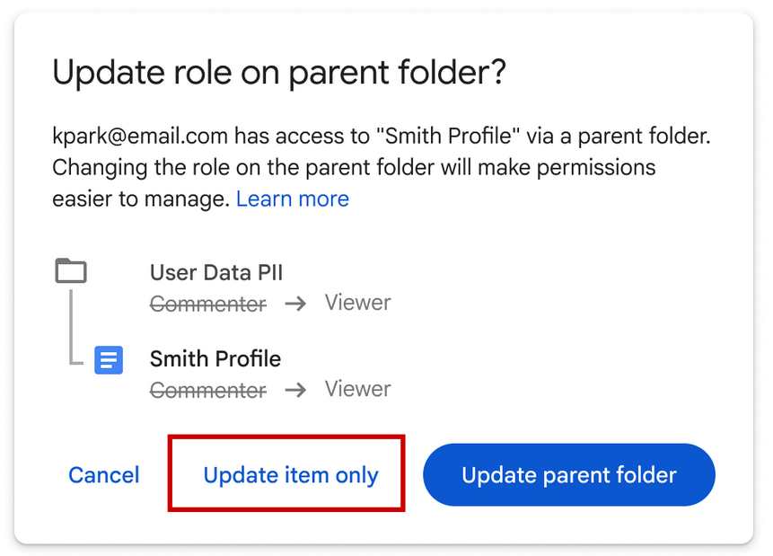 Ancienne version suppression du dossier parent