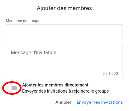 Ajouter les membres directement