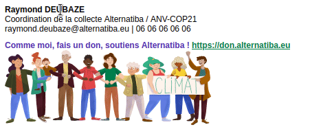 Sélection de tout le rendu de la signature