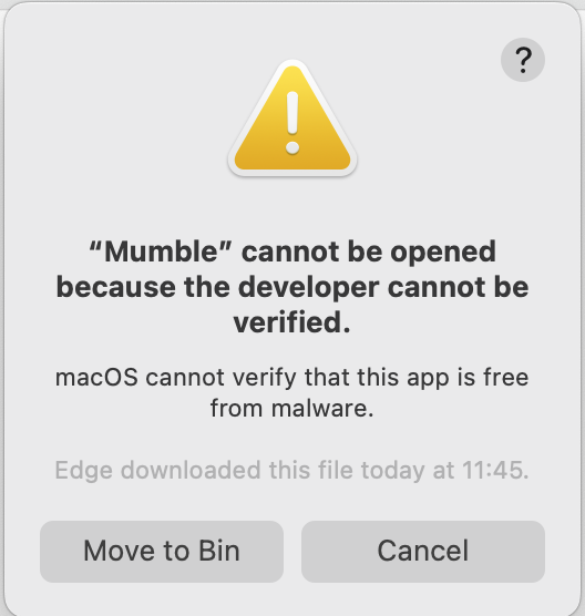 Mumble cannot be opened